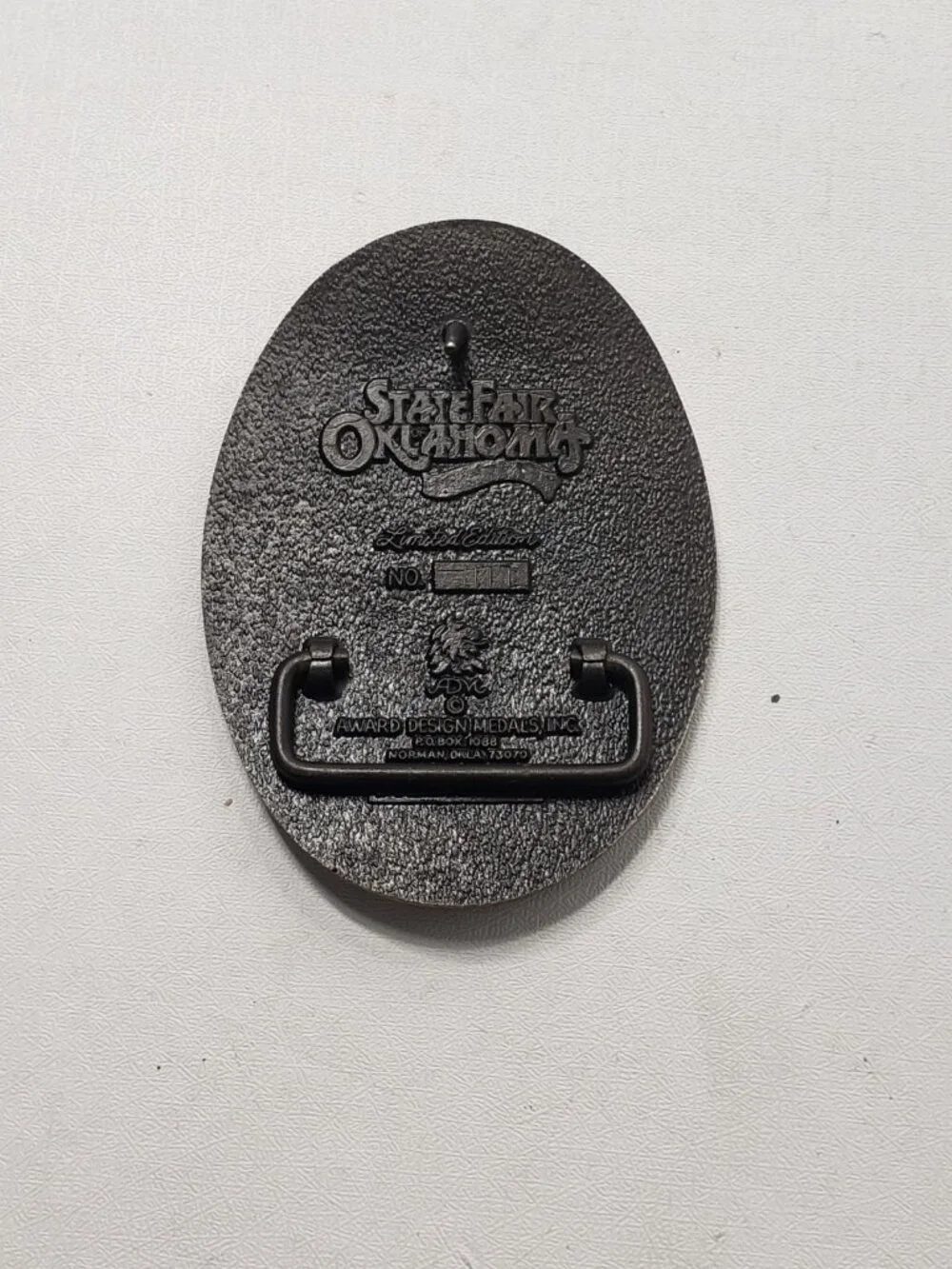 1989 85th State Fair of Oklahoma Water Wonderland Limited Edition Belt Buckle